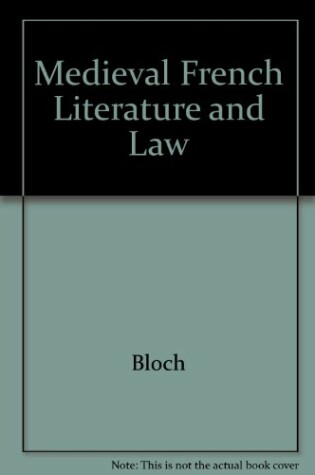 Cover of Medieval French Literature and Law