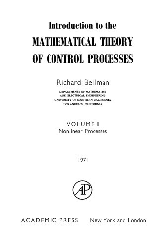 Cover of Introduction to the Mathematical Theory of Control Processes