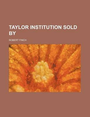 Book cover for Taylor Institution Sold by