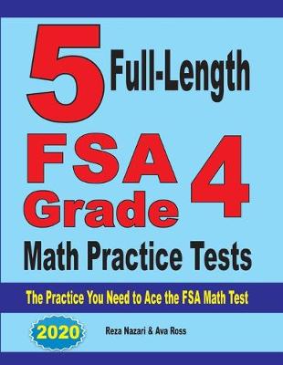 Book cover for 5 Full-Length FSA Grade 4 Math Practice Tests