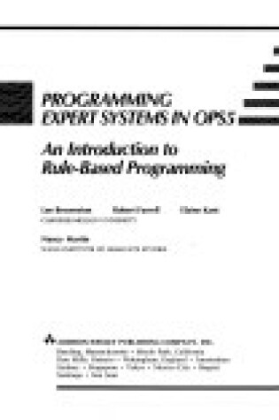 Cover of Programming Expert Systems in OPS5