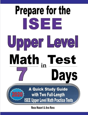 Book cover for Prepare for the ISEE Upper Level Math Test in 7 Days