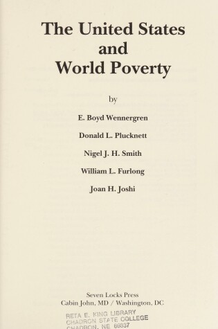 Cover of The United States and World Poverty