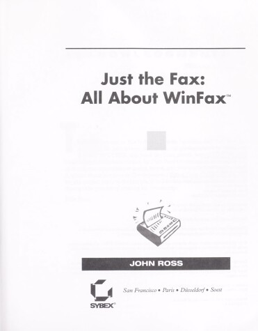 Book cover for Just the Fax