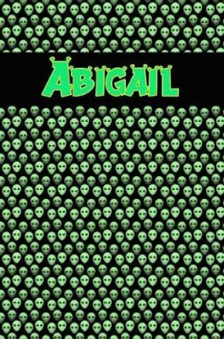 Cover of 120 Page Handwriting Practice Book with Green Alien Cover Abigail