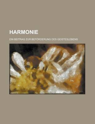 Book cover for Harmonie; Ein Beitrag Zur Beforderung Des Geisteslebens