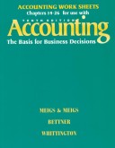 Book cover for Accounting: the Basis for Business Decisions: Accounting Worksheets - Chapters 14-26