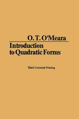 Book cover for Introduction to Quadratic Forms