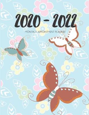 Book cover for 2020-2022 Three 3 Year Planner Butterflies Monthly Calendar Gratitude Agenda Schedule Organizer
