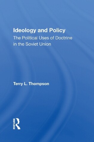 Cover of Ideology And Policy