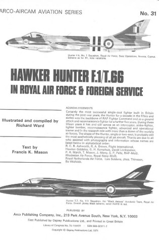 Cover of Hawker Hunter F.I./T.66 in Royal Air Force and Foreign Service