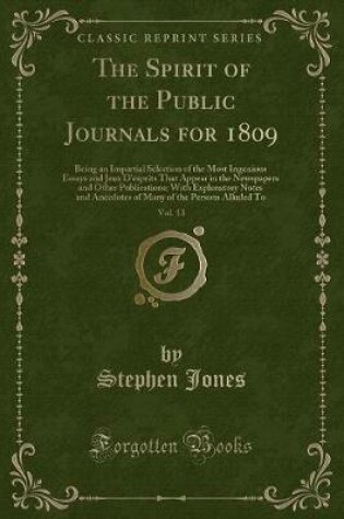 Cover of The Spirit of the Public Journals for 1809, Vol. 13