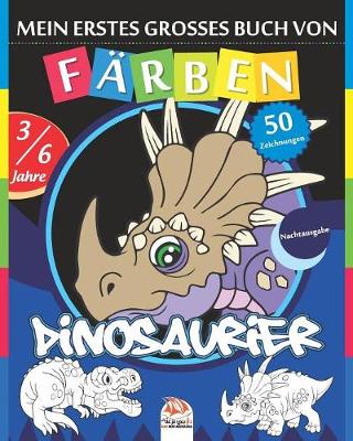 Book cover for Mein erstes grosses Buch von - Färben - Dinosaurier - Nachtausgabe