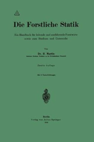 Cover of Die Forstliche Statik