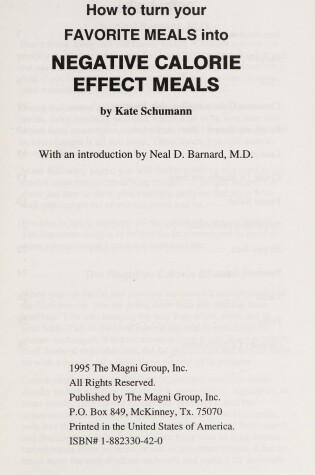 Cover of How to Turn Your Favorite Meals Into Negative Calorie Effect Meals