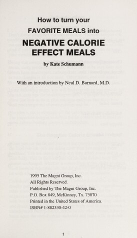 Book cover for How to Turn Your Favorite Meals Into Negative Calorie Effect Meals