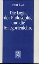 Book cover for Die Logik der Philosophie und die Kategorienlehre