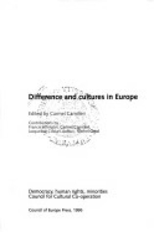 Cover of Difference and Cultures in Europe