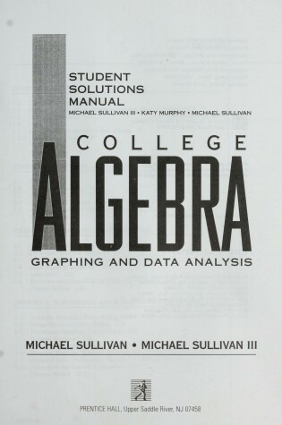 Cover of College Algebra Graph Data Analy Ssm