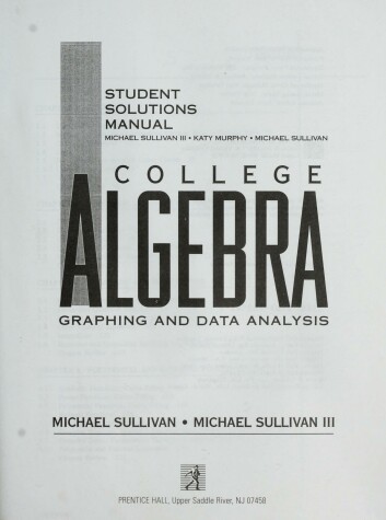 Book cover for College Algebra Graph Data Analy Ssm