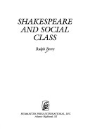 Book cover for Shakespeare and Social Class