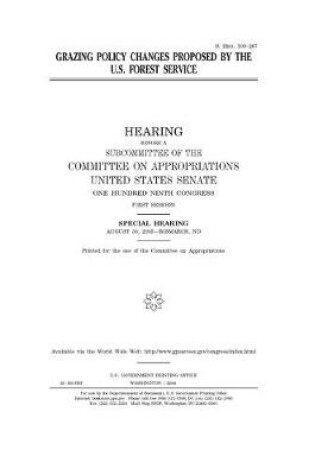 Cover of Grazing policy changes proposed by the U.S. Forest Service