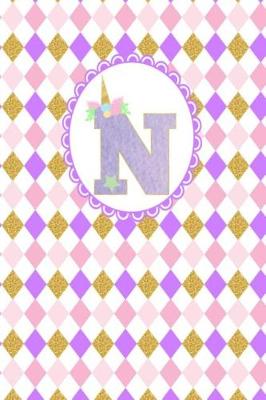 Book cover for Unicorn Monogram Journal - Letter N