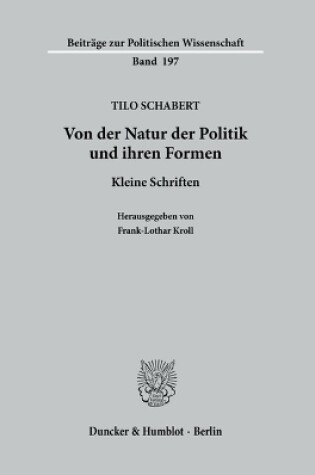 Cover of Von Der Natur Der Politik Und Ihren Formen