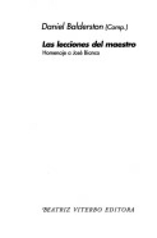 Cover of Las Lecciones del Maestro