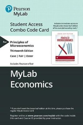 Cover of Mylab Economics with Pearson Etext -- Combo Access Card -- For Principles of Microeconomics