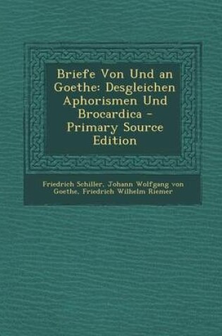 Cover of Briefe Von Und an Goethe