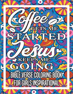 Book cover for Bible verse coloring book for girls inspirational