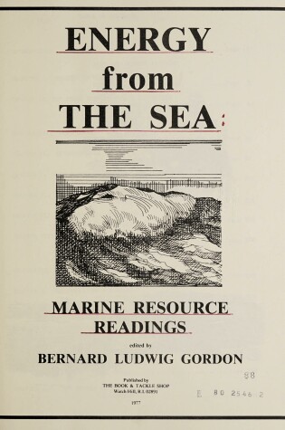 Cover of Energy from the Sea CB