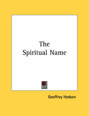 Book cover for The Spiritual Name