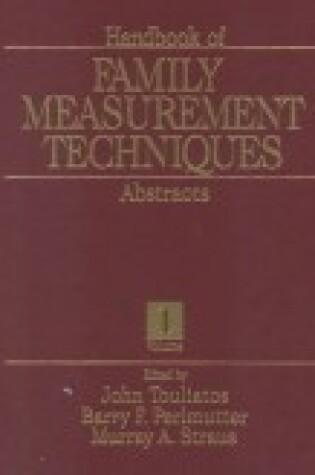 Cover of Handbook of Family Measurement Techniques