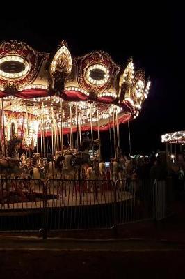 Book cover for Journal Merry Go Round Carousel Hobby Horses Amusement Park Night Lights