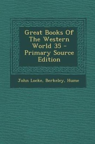 Cover of Great Books of the Western World 35 - Primary Source Edition