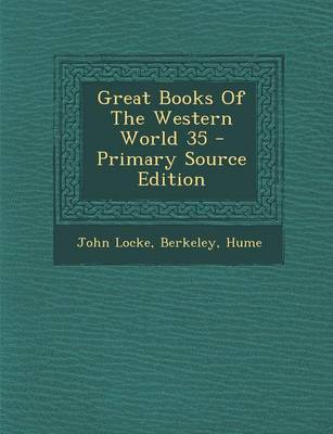 Book cover for Great Books of the Western World 35 - Primary Source Edition