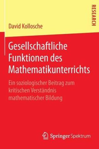 Cover of Gesellschaftliche Funktionen des Mathematikunterrichts