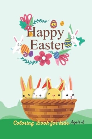 Cover of Happy Easter coloring book for kids age 4-8