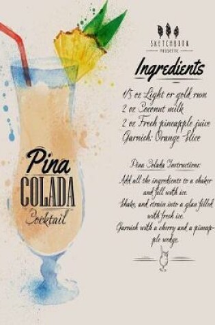 Cover of Pina colada cocktail sketchbook