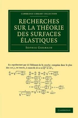 Cover of Recherches sur la théorie des surfaces élastiques