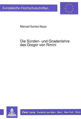 Book cover for Die Suenden- Und Gnadenlehre Des Gregor Von Rimini