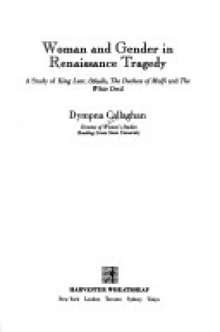 Cover of Women and Gender in Renaissance Tragedy