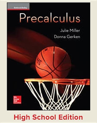 Book cover for Miller, Precalculus, 2017, 1e, Student Edition, Reinforced Binding