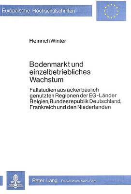 Cover of Bodenmarkt Und Einzelbetriebliches Wachstum