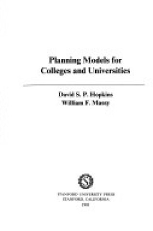 Cover of Planning Models for Colleges and Universities