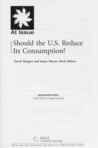 Cover of Should the U.S. Reduce Its Consumption?