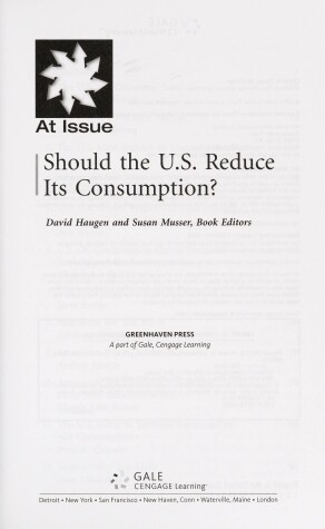 Book cover for Should the U.S. Reduce Its Consumption?