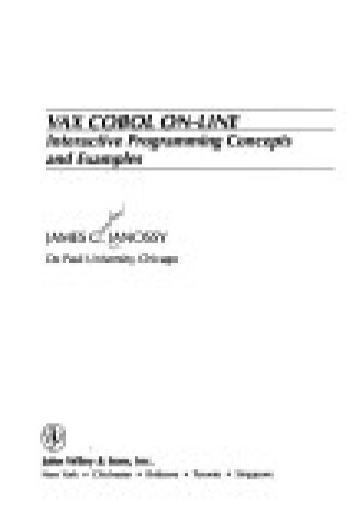 Cover of Vax Cobol On-line